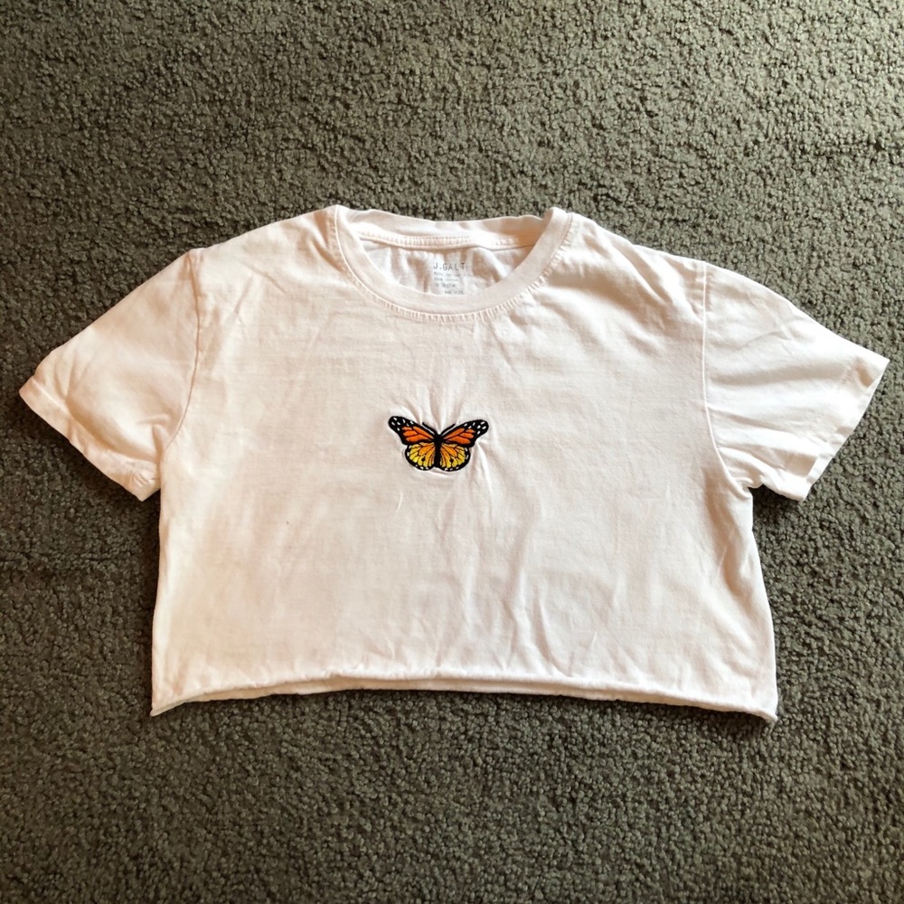 brandy melville crop butterfly top